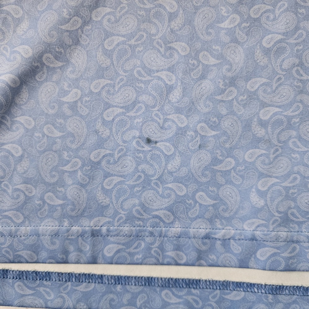 Donald Ross Men's Large Blue Paisley Golf Polo Shirt Performance Pelican Logo - Picture 7 of 10
